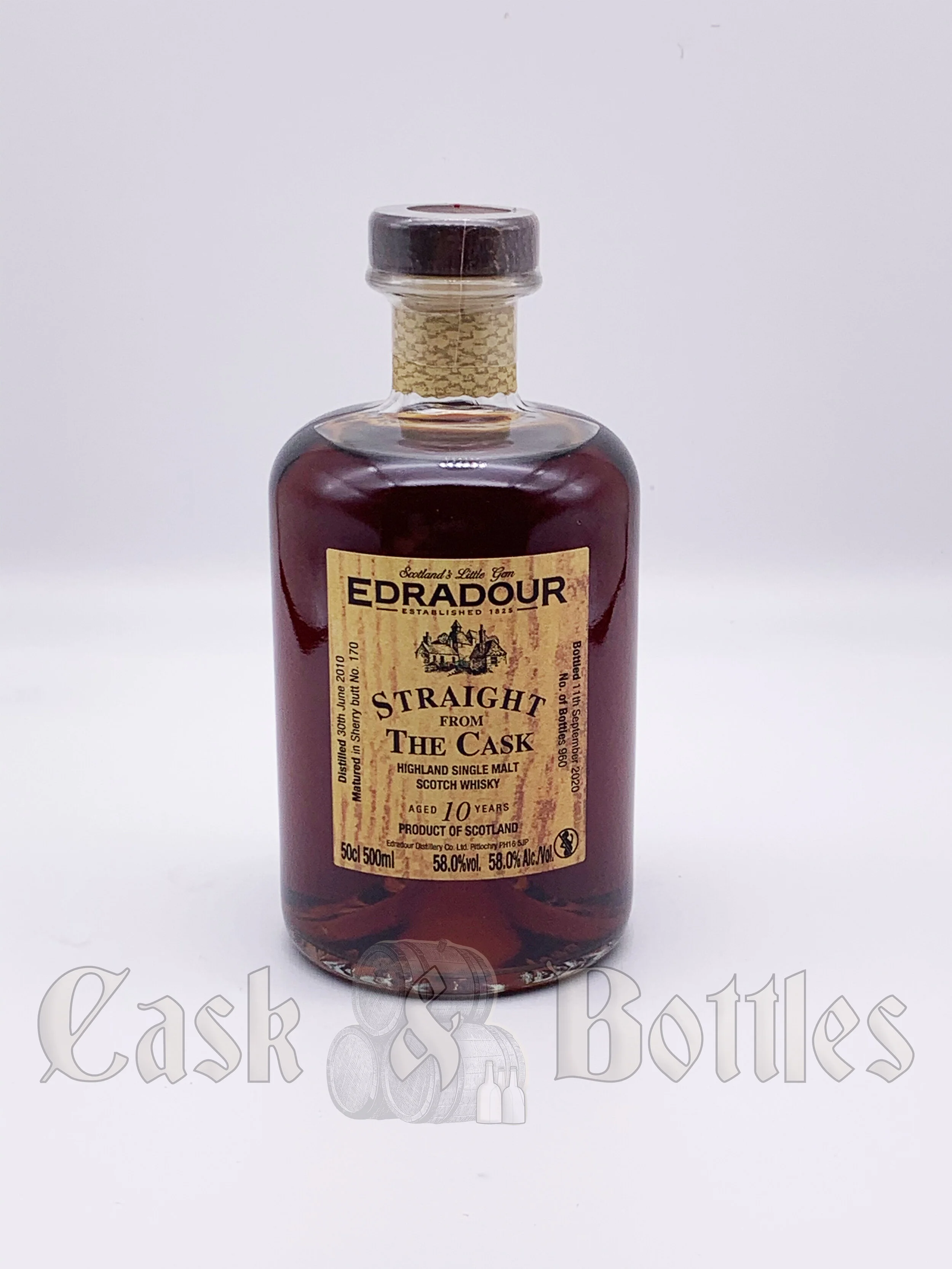 EDRADOUR 10 Y STRAIGHT FROM THE CASK — cask-and-bottles
